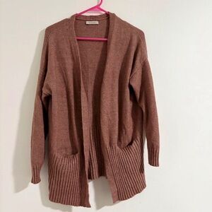 Active USA Women's Tan Open Front Cardigan